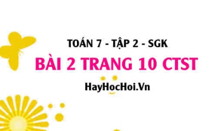 Bài 2 trang 10 Toán 7 Tập 2 Chân trời sáng tạo